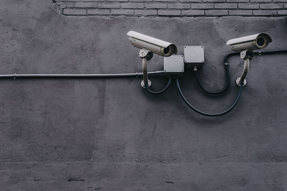 CCTV security cameras installed on a building wall